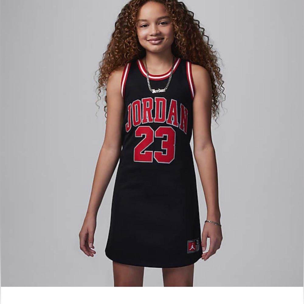 Jordan black jersey dress big girl size Medium